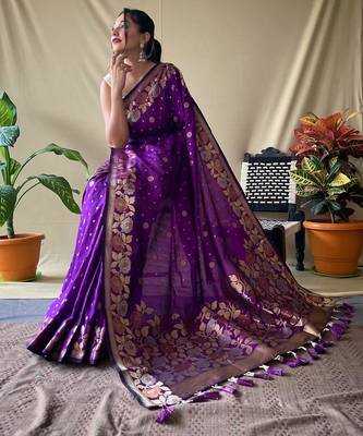 Wine art silk  woven saree 4