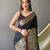 Black art silk  woven saree