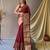 Maroon art silk  woven saree