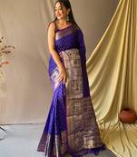 Purple art silk  woven saree