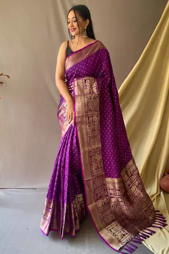 Wine art silk  woven saree