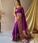 Wine art silk  woven saree