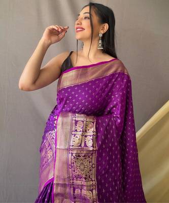 Wine art silk  woven saree 3