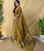 Black art silk  woven saree