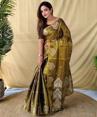 Black art silk  woven saree 2