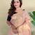 Light peach art silk  woven saree