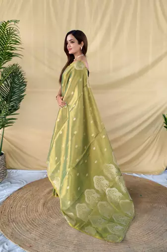 Mehendi art silk  woven saree