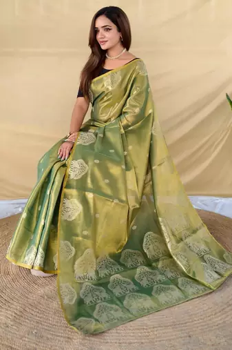 Mehendi art silk  woven saree