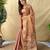 Peach art silk  woven saree
