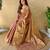 Peach art silk  woven saree