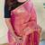 Pink art silk  woven saree