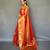 Orange art silk  woven saree