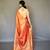 Orange art silk  woven saree