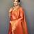 Orange art silk  woven saree