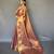 Peach art silk  woven saree