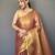Peach art silk  woven saree