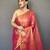 Pink art silk  woven saree
