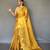 Yellow art silk  woven saree