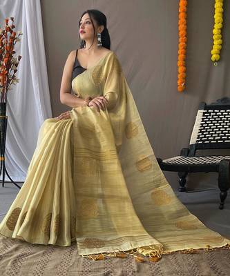 Cream art silk  woven saree 2