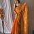 Orange art silk  woven saree