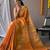 Orange art silk  woven saree
