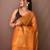 Orange art silk  woven saree