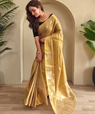 Cream art silk  woven saree 2