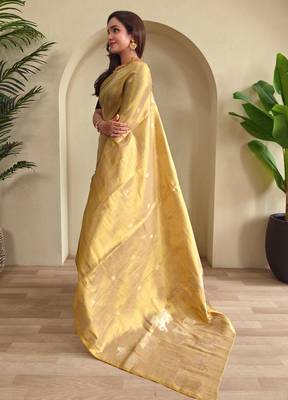 Cream art silk  woven saree 3