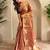 Peach art silk  woven saree