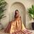 Peach art silk  woven saree