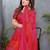 Pink satin patta swarovski work saree with matching blouse piece