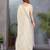 Cream fendy chiffon sequence work saree with matching blouse piece