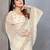 Cream fendy chiffon sequence work saree with matching blouse piece