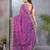 Purple fendy chiffon embroidery work saree with matching blouse piece