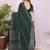 Green georgette swarovski work saree with matching blouse piece