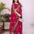 Rani pink georgette embroidery work saree with matching blouse piece
