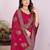 Rani pink georgette embroidery work saree with matching blouse piece