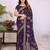 Purple georgette embroidery work saree with matching blouse piece