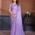 Lavender lycra dudrop polka dot lace embroiderd saree with matching blouse piece
