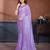 Lavender lycra dudrop polka dot lace embroiderd saree with matching blouse piece