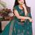 Teal georgette embroidery work saree with matching blouse piece