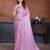 Pink lycra dudrop polka dot lace embroiderd saree with matching blouse piece