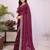 Burgundy fendy chiffon embroidery work saree with matching blouse piece