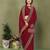 Maroon vichitra silk embroiderd jari work saree with matching blouse piece