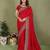 Red vichitra silk embroiderd jari work saree with matching blouse piece