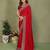 Red vichitra silk embroiderd jari work saree with matching blouse piece