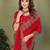 Red vichitra silk embroiderd jari work saree with matching blouse piece