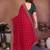 Red vichitra silk embroidery work saree with contrast blouse piece