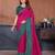 Pink vichitra silk bandhani patta stone work saree with contrast blouse piece