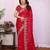 Red chiffon sequence work saree with matching blouse piece